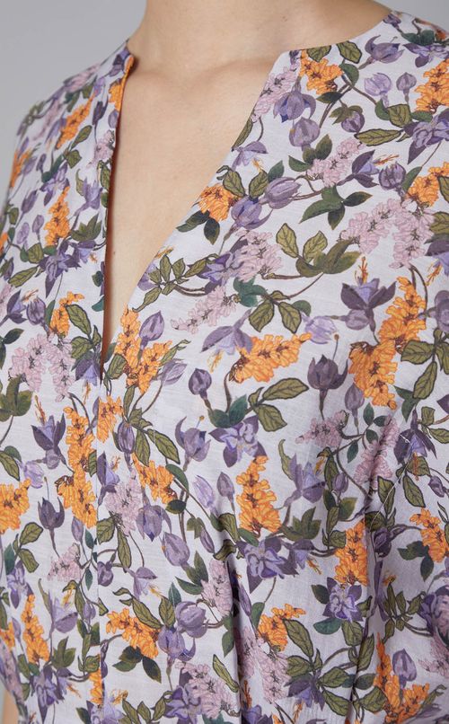 フラワープリントベルテッドワンピース