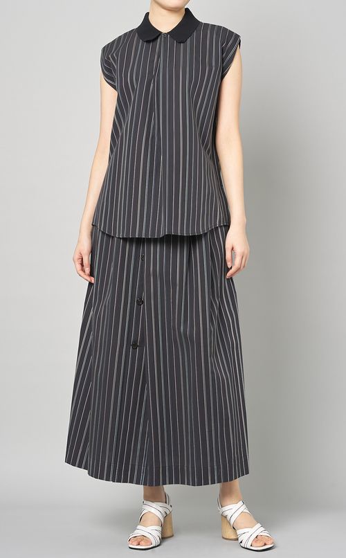 マルチストライプノースリーブシャツ