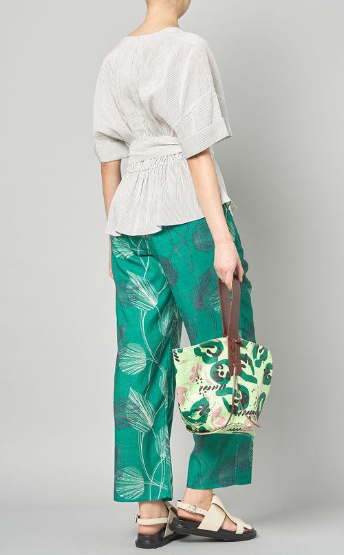 ストライプダブルカフブラウス