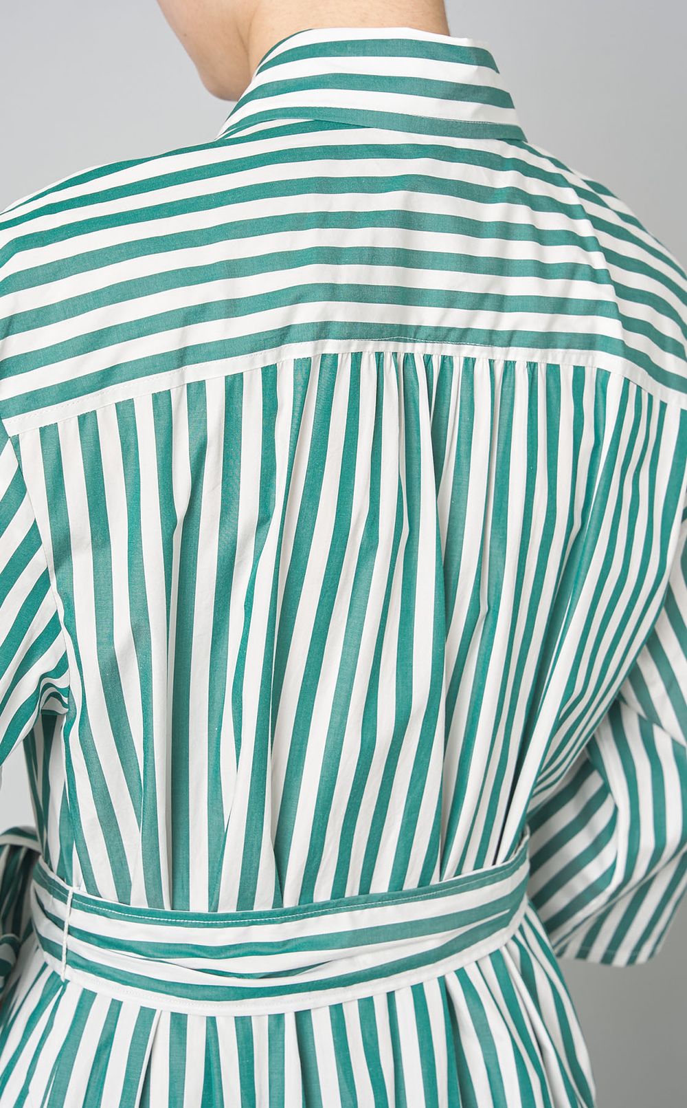 爽快エレガンス【'S Max Mara】ストライプロングシャツドレス Weekend Max Mara|ストライプティアードシャツワンピース