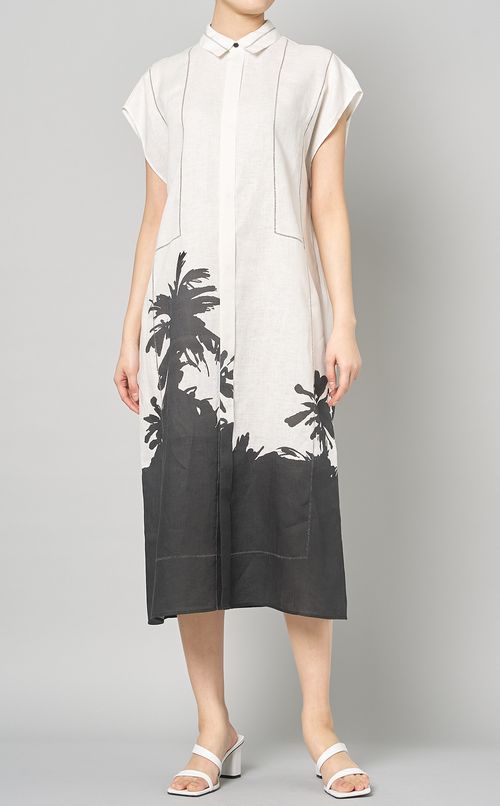 リブコンビフレンチリネンワンピース