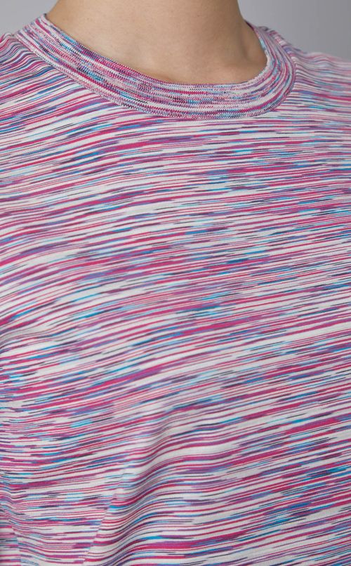 クルーネックボーダージャガードトップス