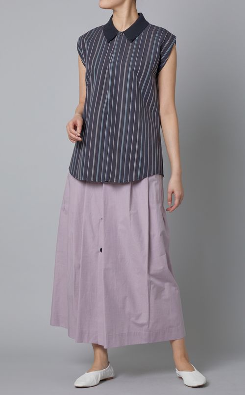 マルチストライプノースリーブシャツ