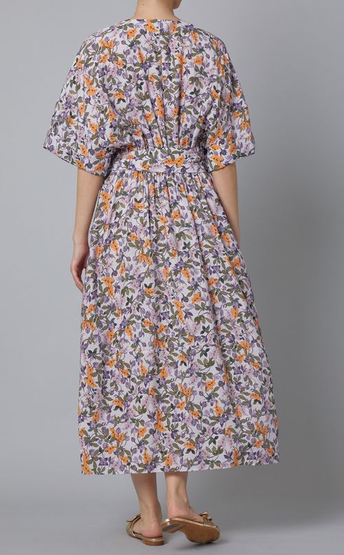 フラワープリントベルテッドワンピース