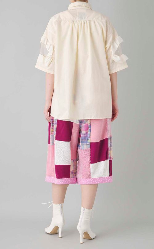 【roop】HOLLOW OUT FRILL SHIRTS