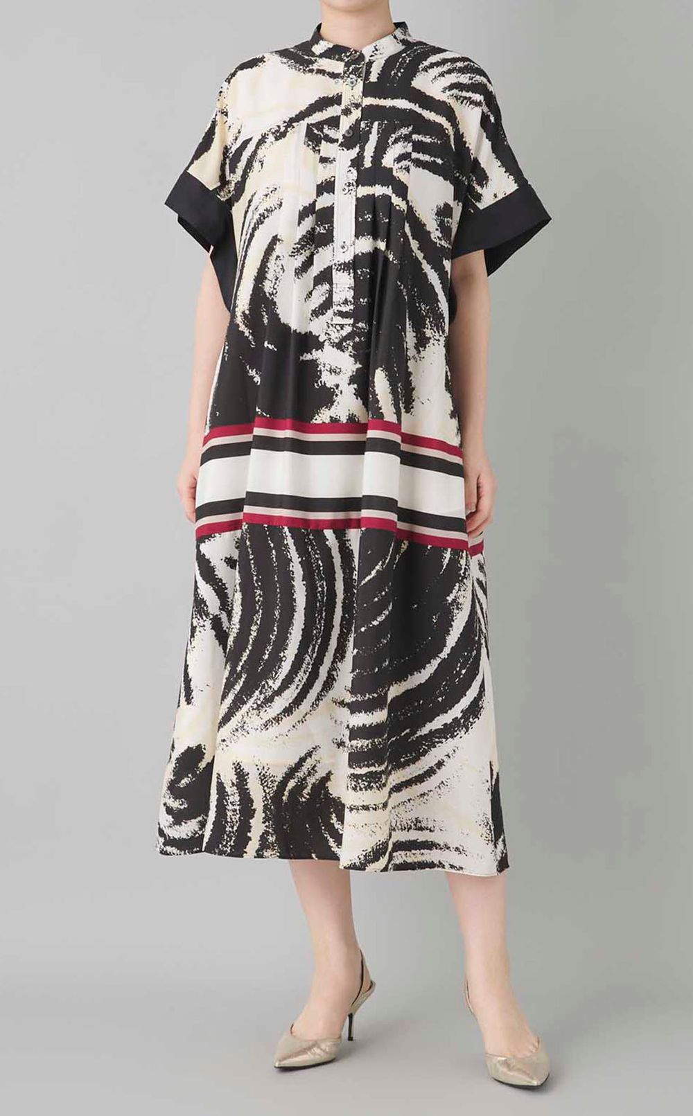 トライバル柄シャツワンピース