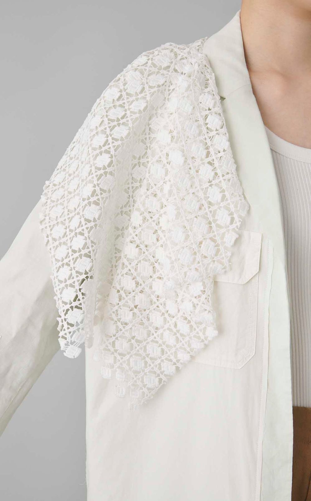 【roop】LACE COMB. COAT