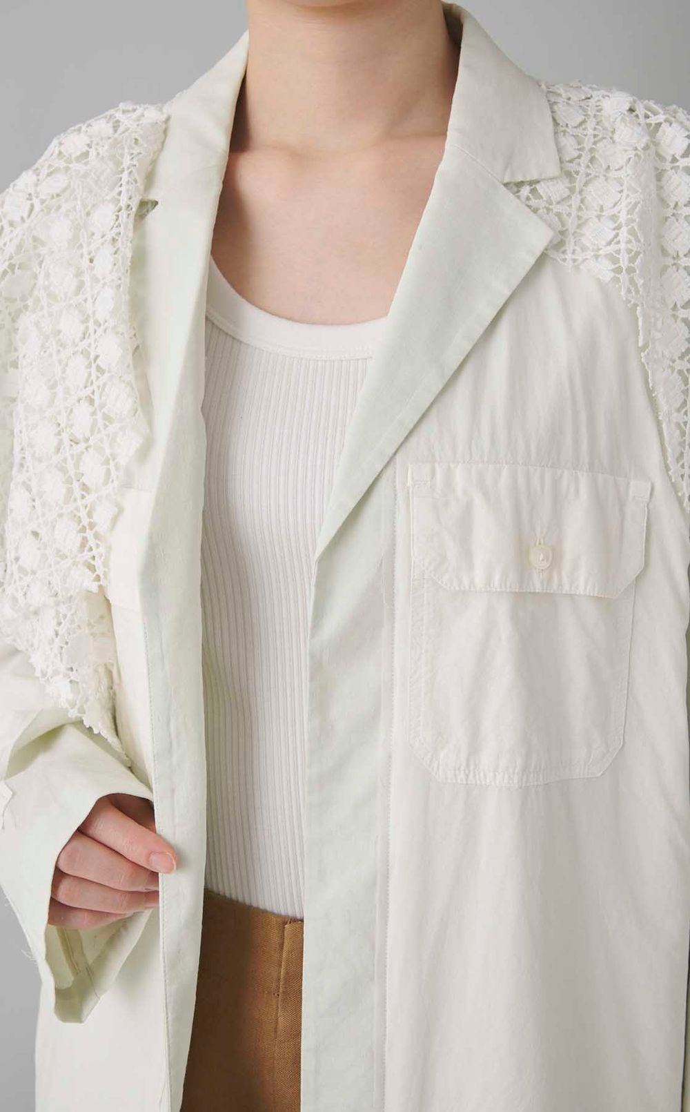 【roop】LACE COMB. COAT