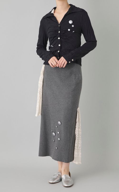 【roop】race glitter knitskirt