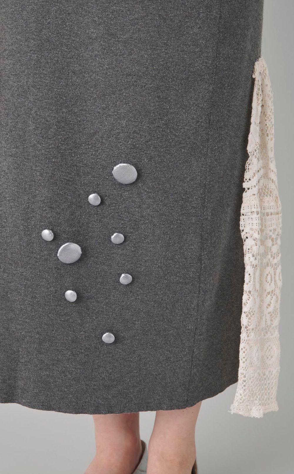 【roop】race glitter knitskirt