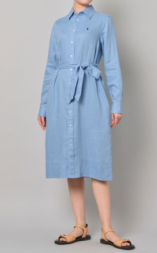 ベルト付シャツワンピース
