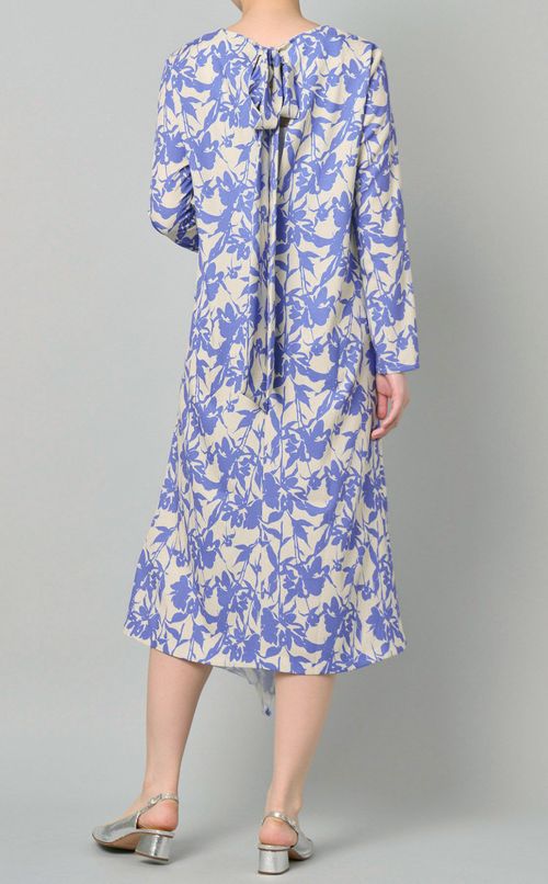 フラワープリントアシンメトリーワンピース