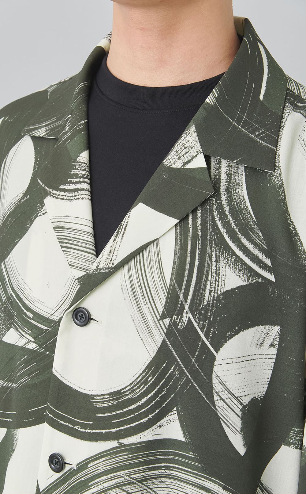 プリントオープンカラーシャツブルゾン