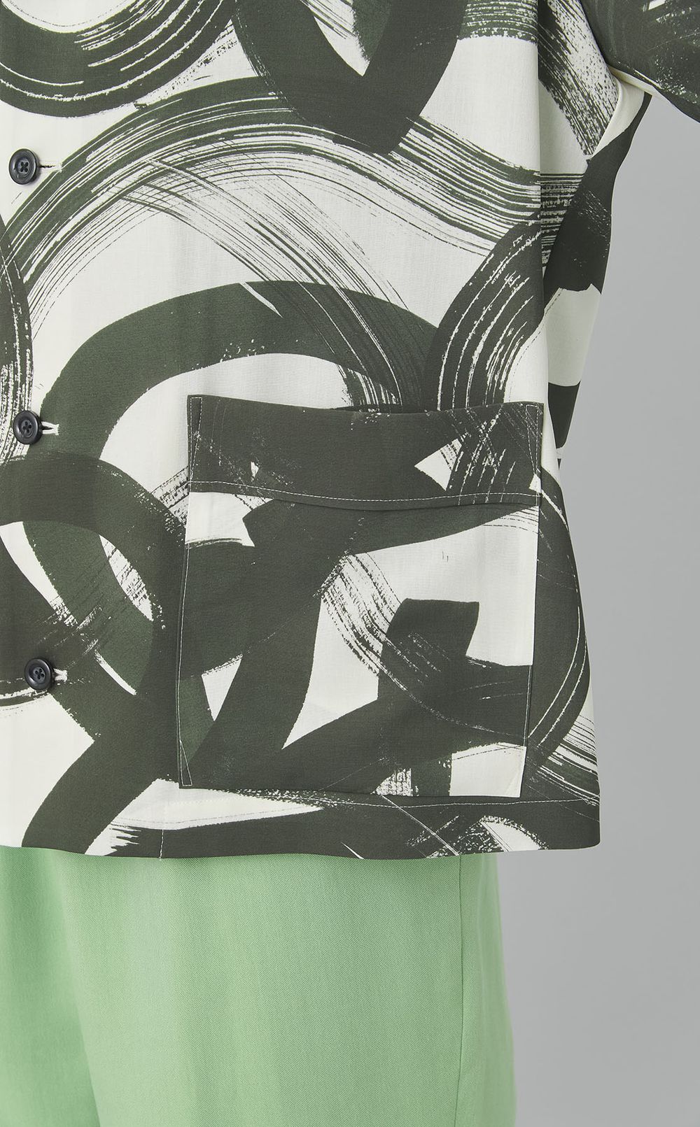 プリントオープンカラーシャツブルゾン