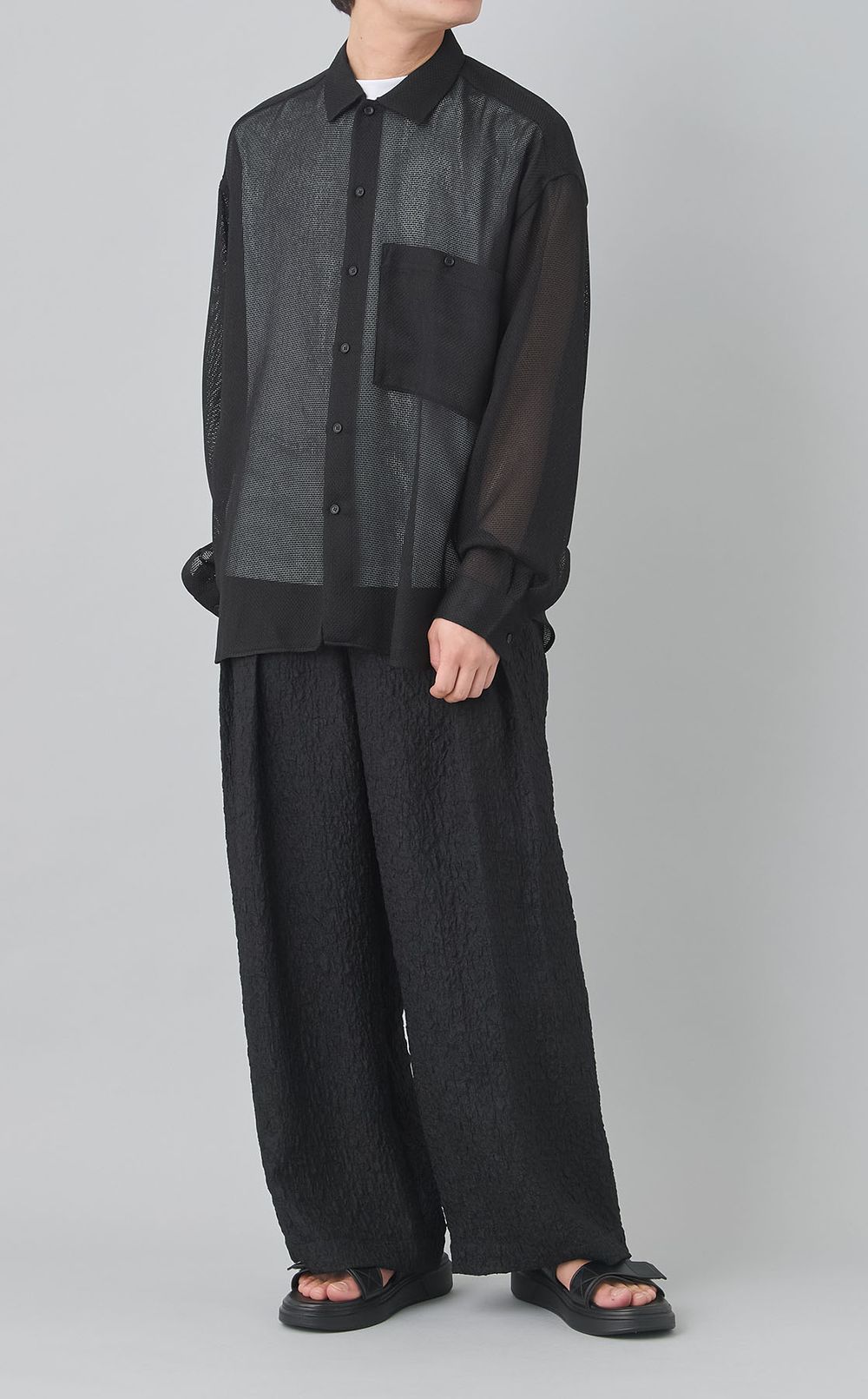 メッシュロングスリーブシャツ