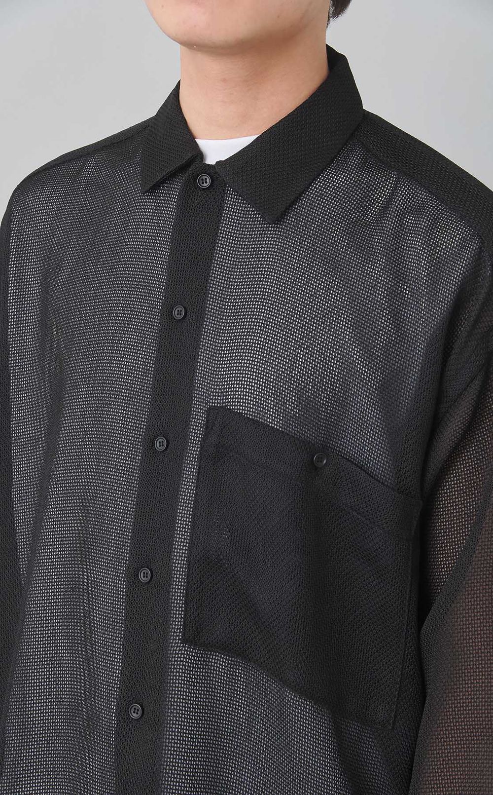 メッシュロングスリーブシャツ