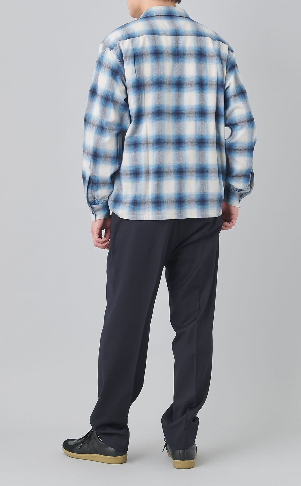 オンブレチェックロングスリーブシャツ