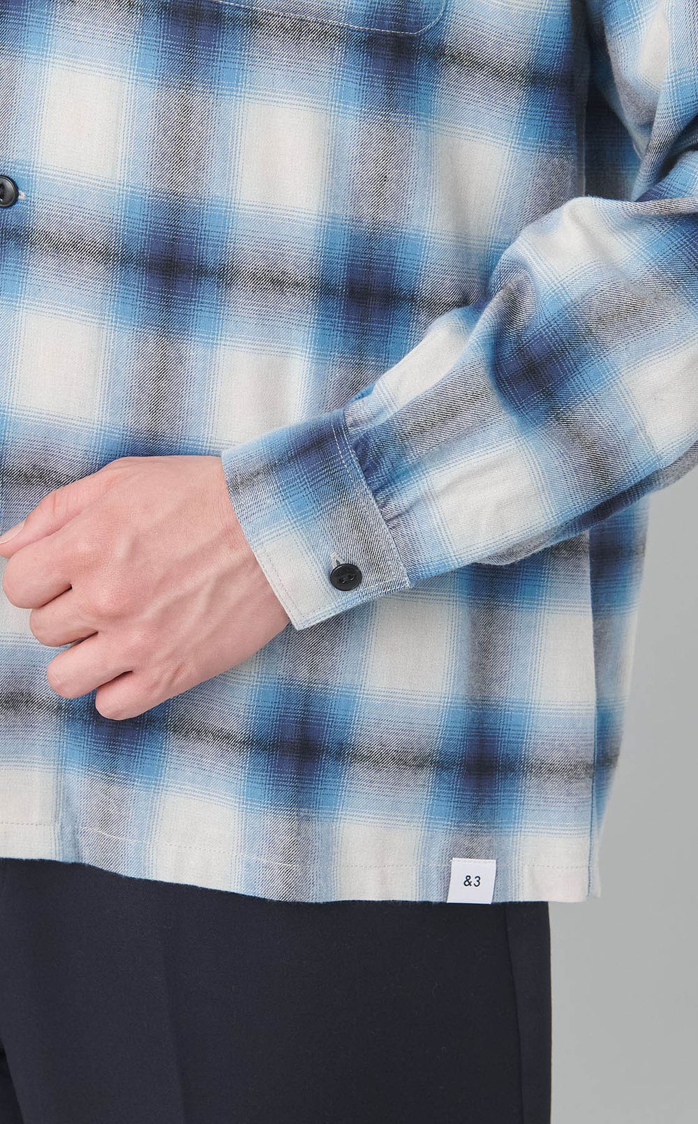 オンブレチェックロングスリーブシャツ