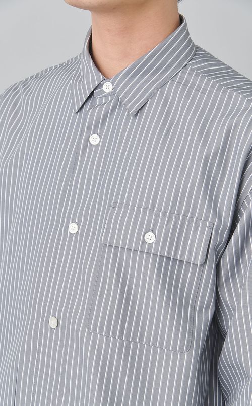 ストライプパッチポケットシャツ