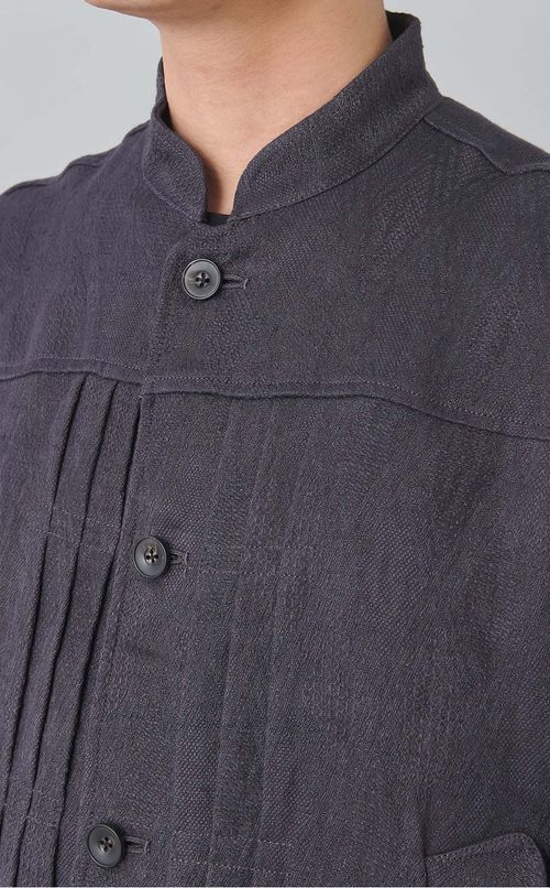 リネンジャカードショートワークブルゾン