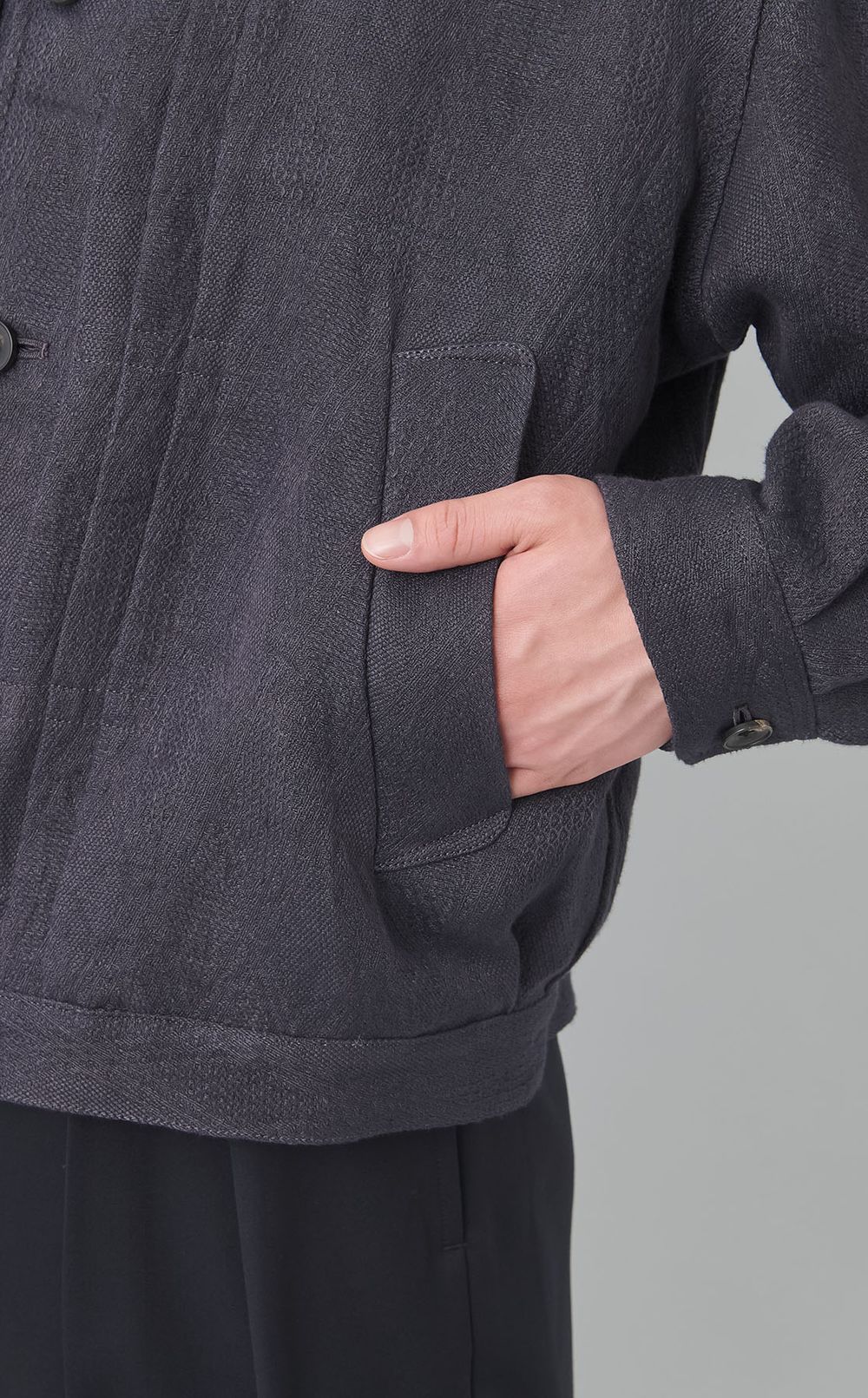 リネンジャカードショートワークブルゾン