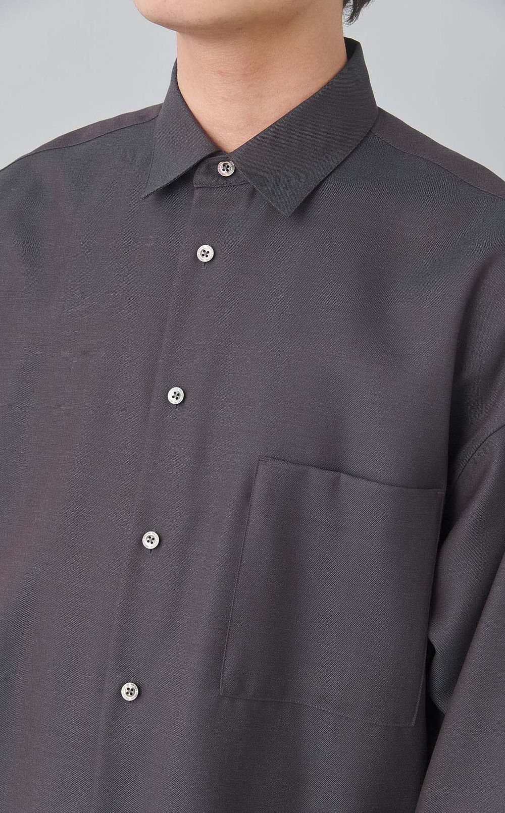 シャンブレーウールシャツ