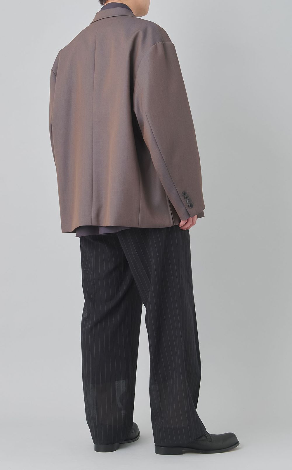 シャンブレーウールダブルジャケット