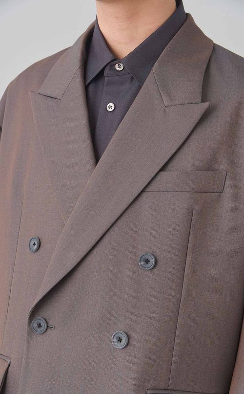 シャンブレーウールダブルジャケット