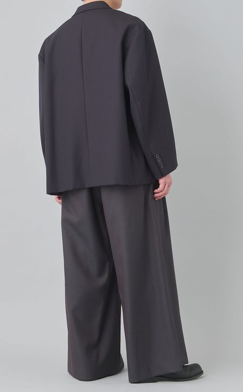 シャンブレーウールダブルジャケット