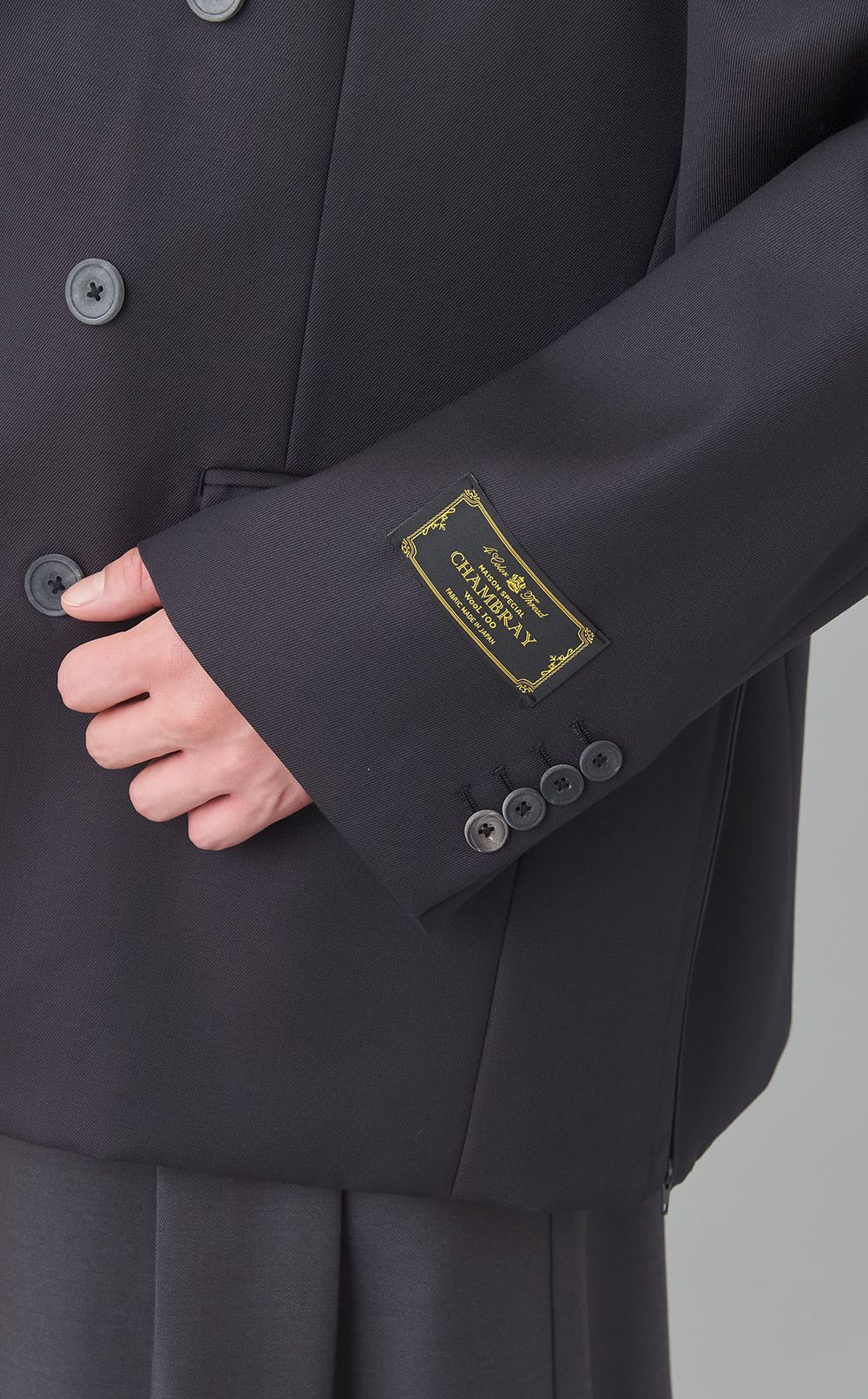 シャンブレーウールダブルジャケット