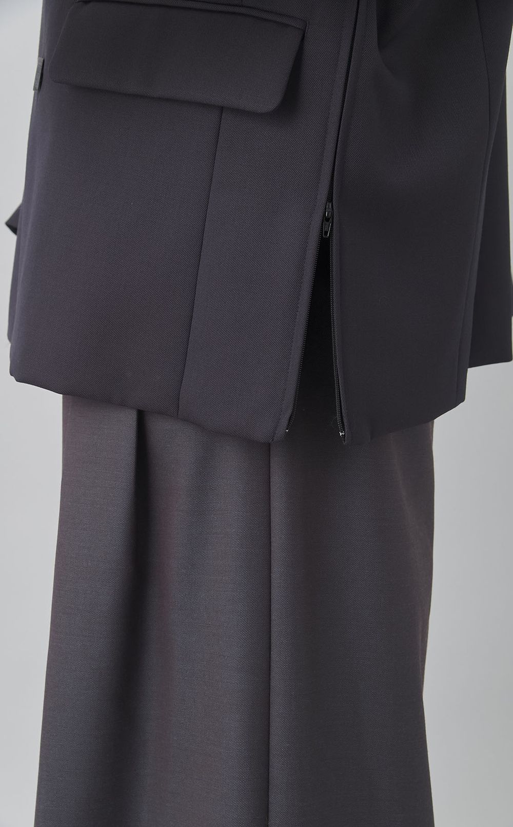 シャンブレーウールダブルジャケット