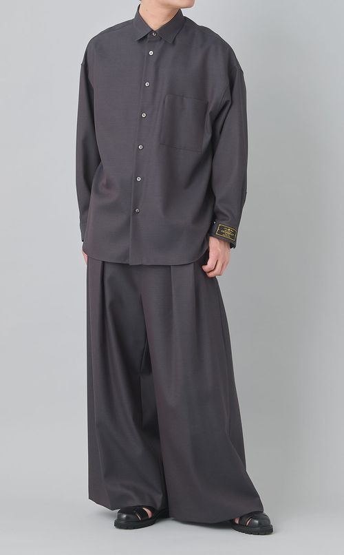 シャンブレーウールバギーパンツ