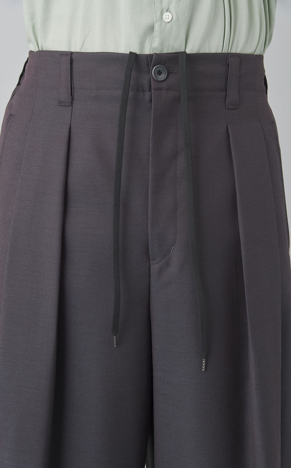 シャンブレーウールバギーパンツ