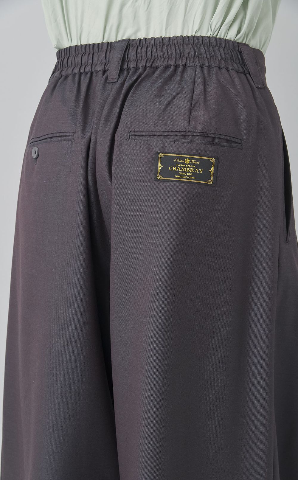 シャンブレーウールバギーパンツ