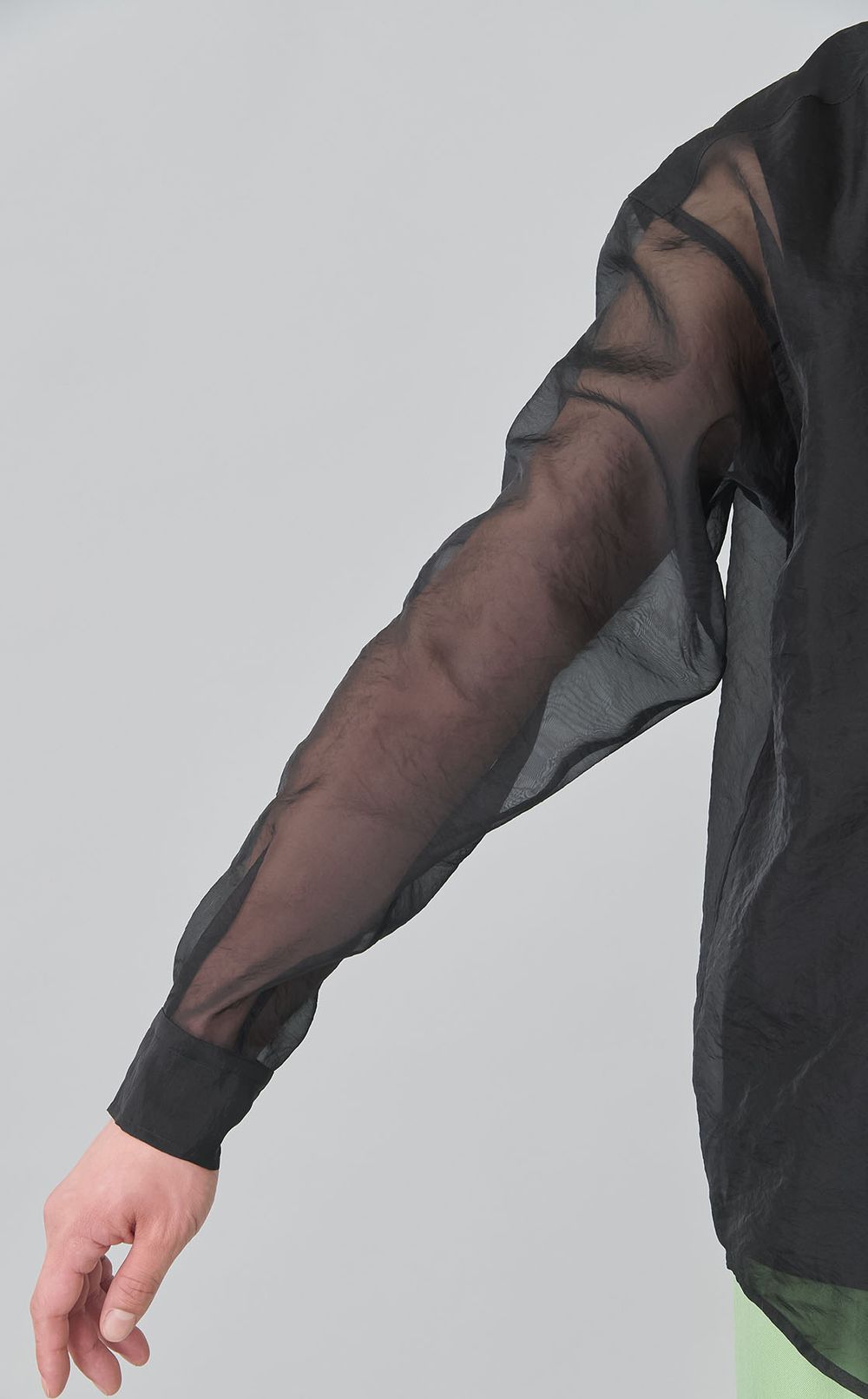 フラワートグルオーガンジーシャツ