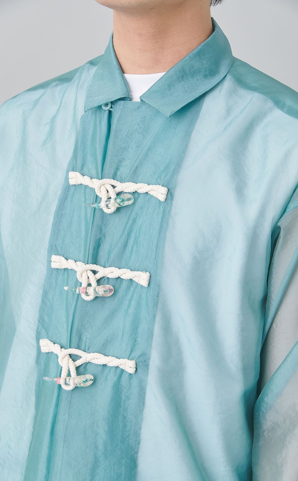 フラワートグルオーガンジーシャツ