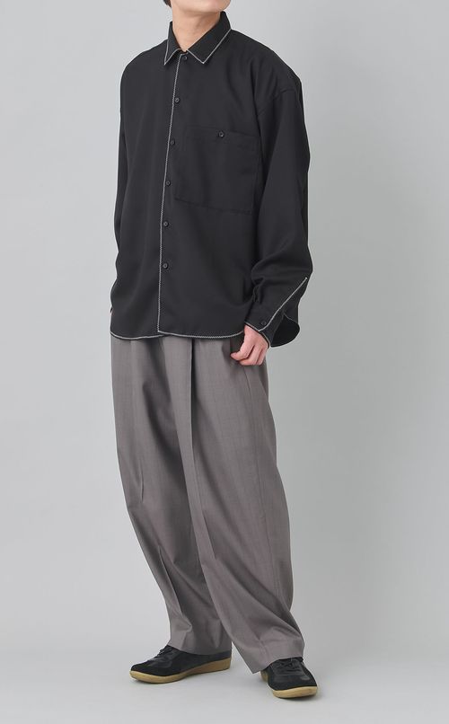 ステッチサマーウールシャツ