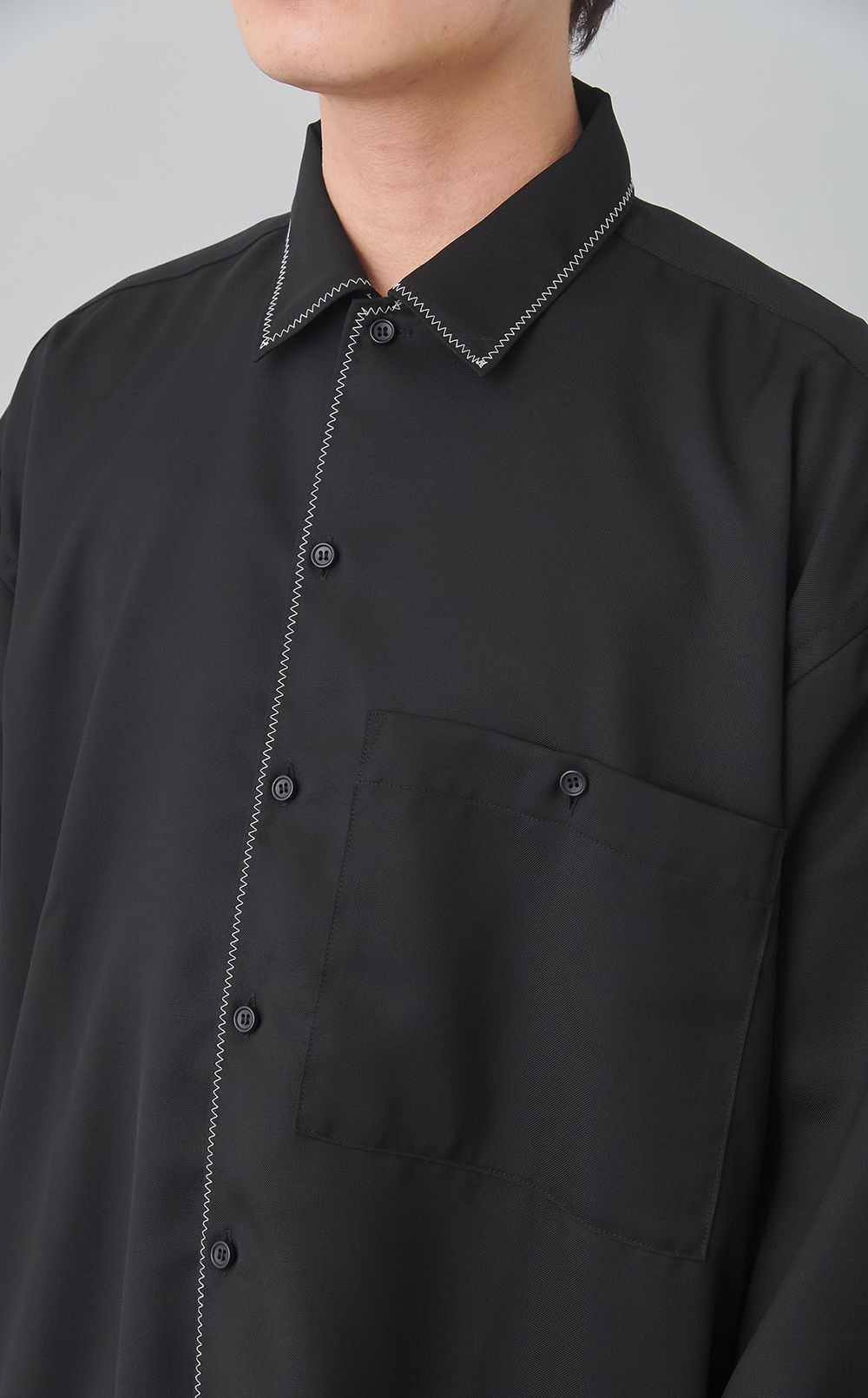 ステッチサマーウールシャツ