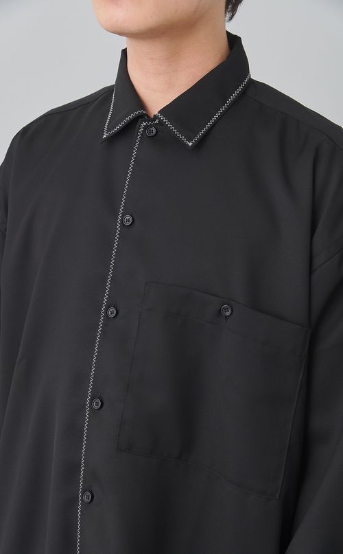 ステッチサマーウールシャツ