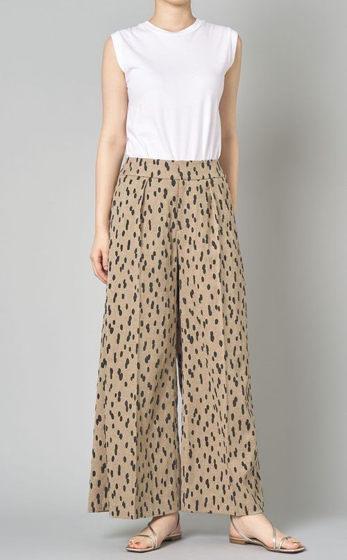 プリントフレアワイドパンツ