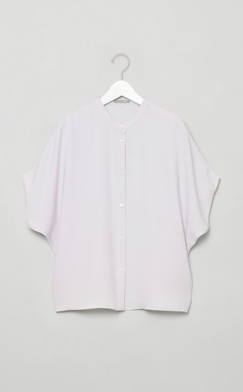 ノーカラーフレアブラウス