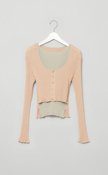 ハイゲージリブ2wayカーディガン