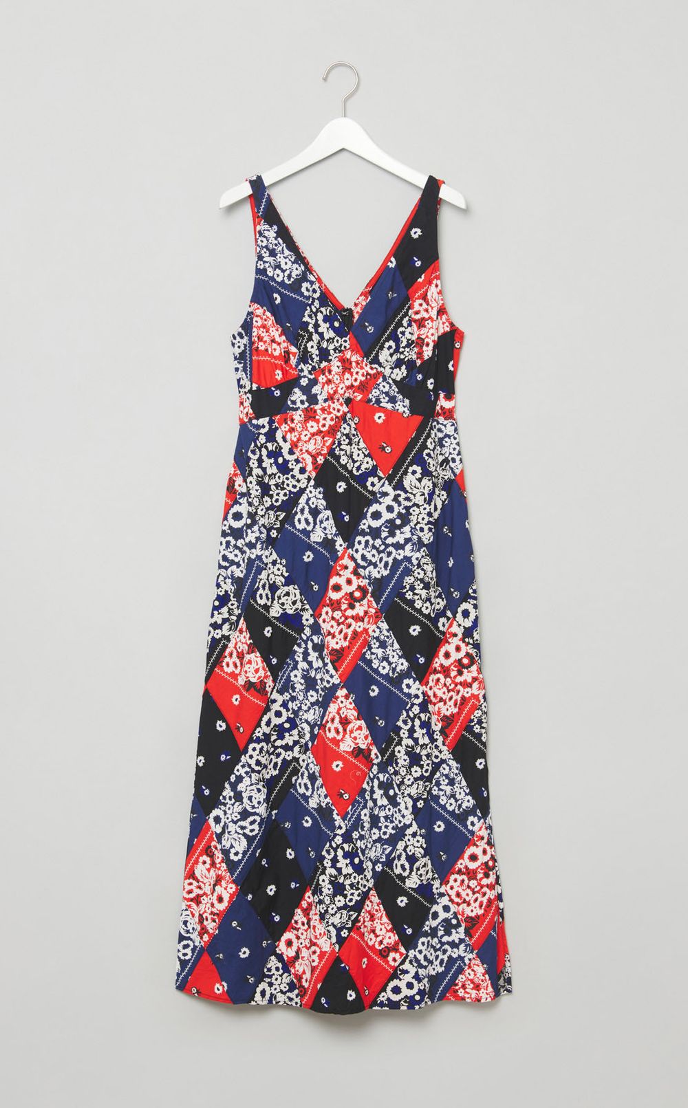 ダイヤゴナルパッチワークスリップドレス