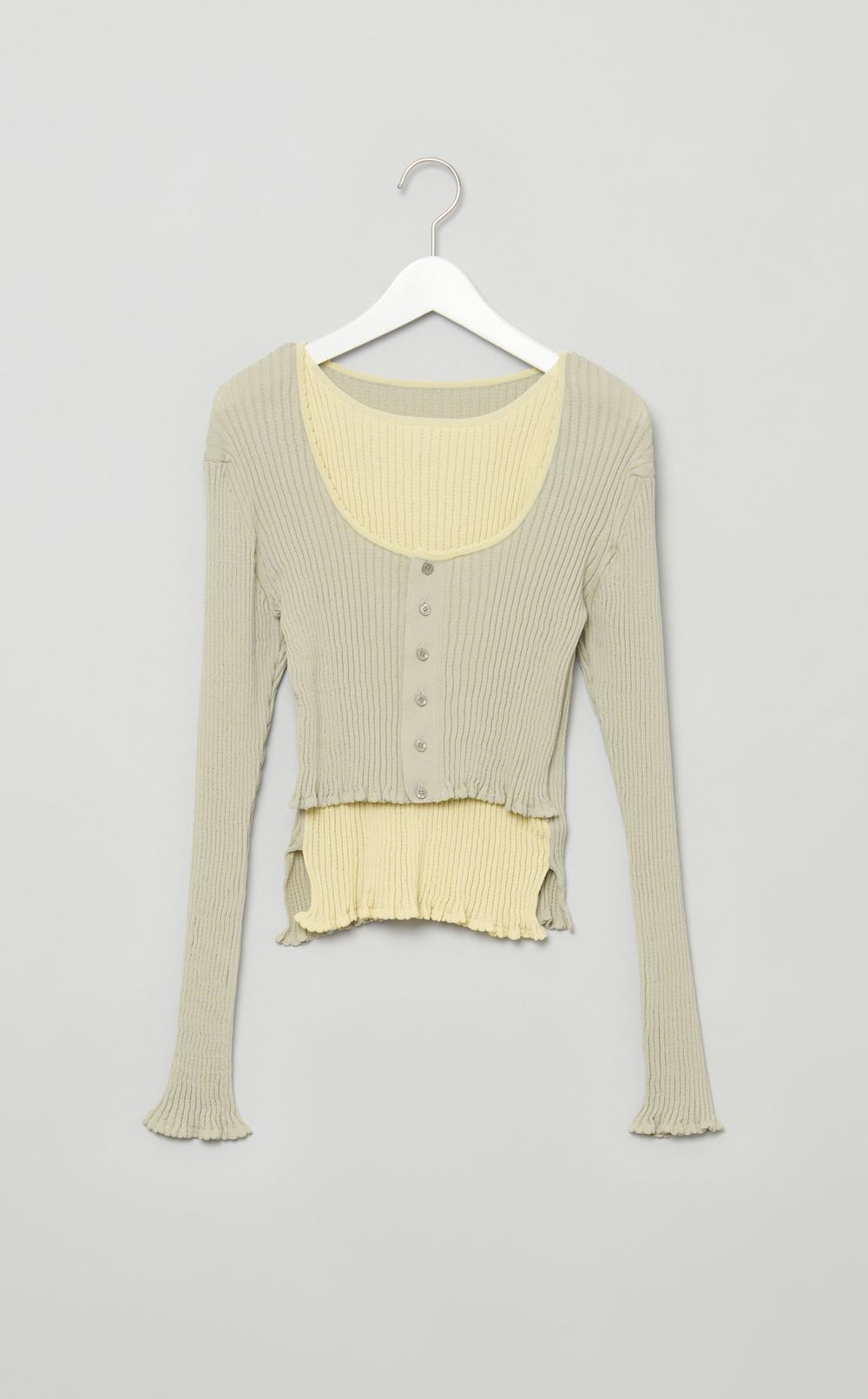 ハイゲージリブ2wayカーディガン