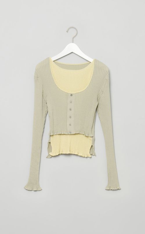 ハイゲージリブ2wayカーディガン