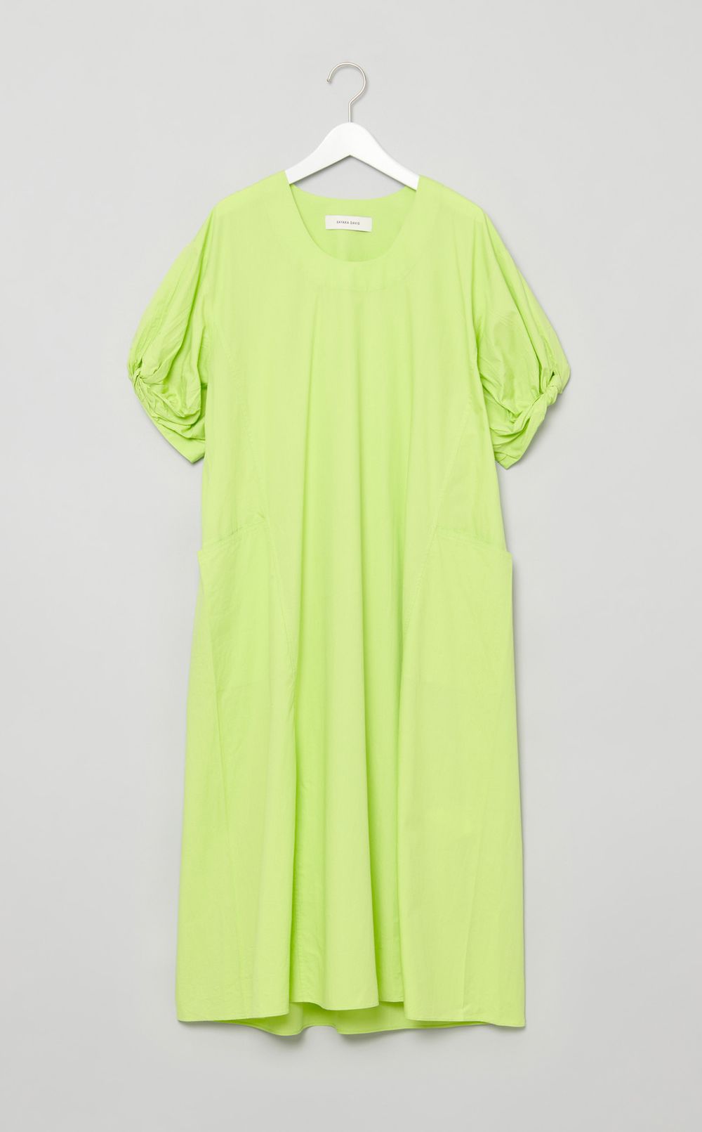 ツイストスリーブUネックワンピース