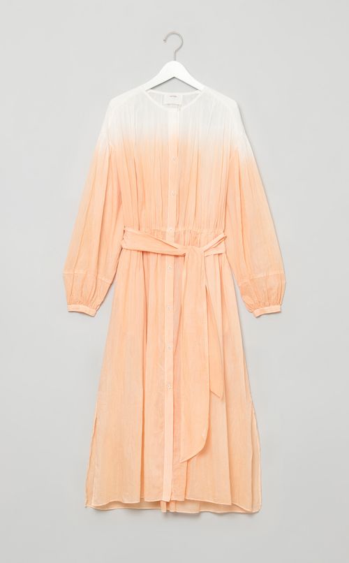 コットンシルクウエストリボンドレス