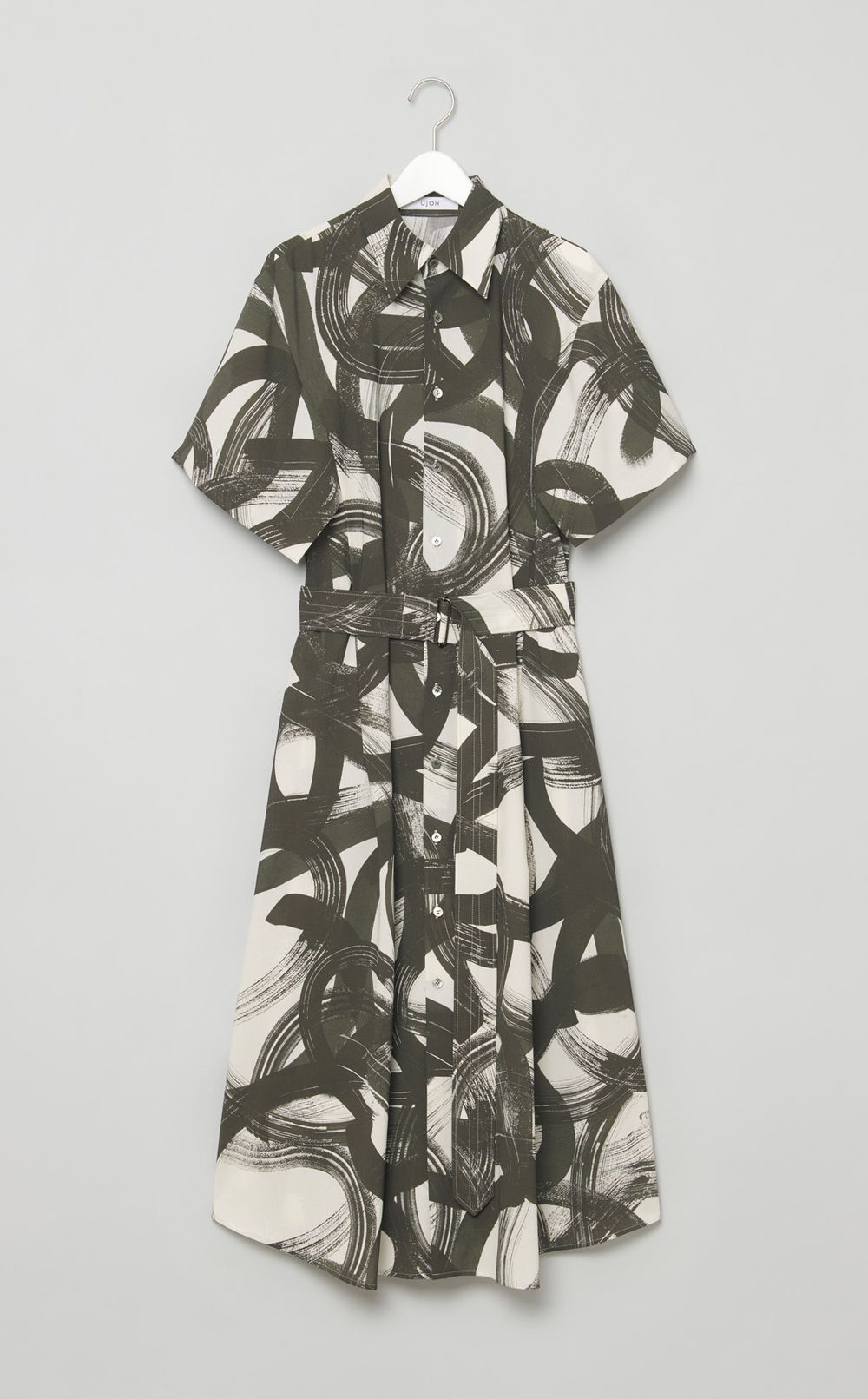 プリントスクエアスリーブドレス