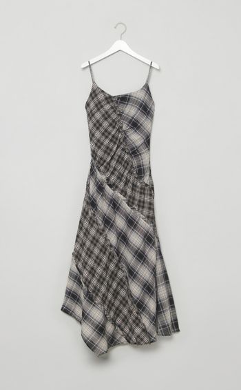 チェックコンビフリルワンピース