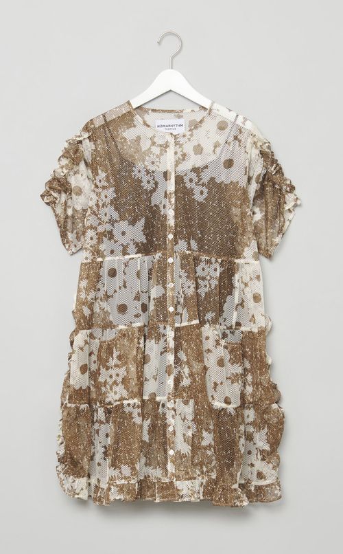 メッシュラッフルワンピース